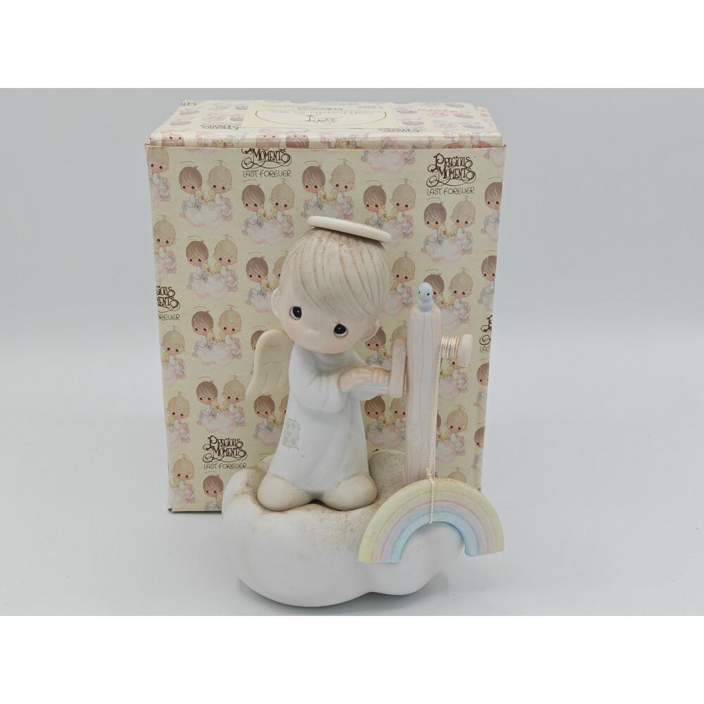 Precious Moments Gods Promises Are Sure Figurine Enesco 1982 Model E 9260